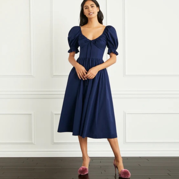 The Ophelia Dress Navy Poplin - NEVER WORN - Picture 1 of 4